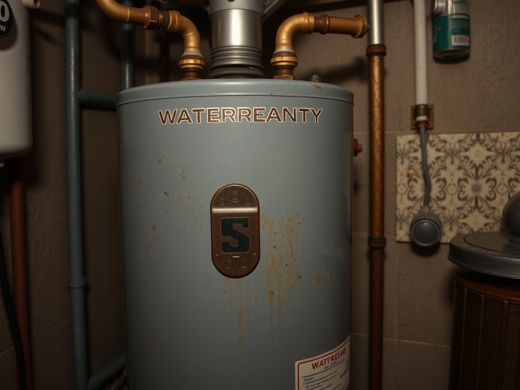 Water heater with scale buildup and wear