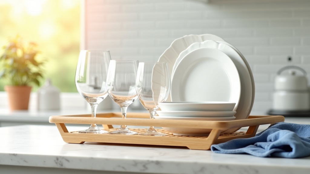 Spots on dishes from hard water in Idaho kitchen