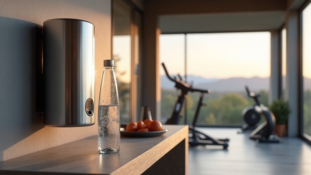 Athletic water bottle and training gear in a Boise Idaho home gym