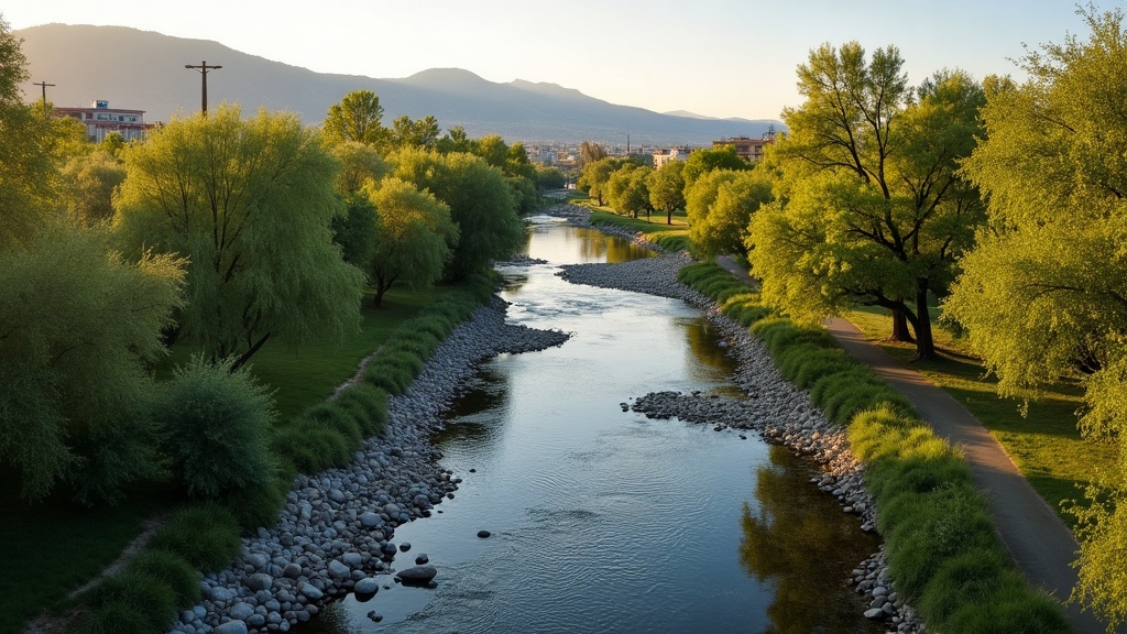 Boise River running low during the 2026 Idaho drought, exposed rocky riverbed and shallow water