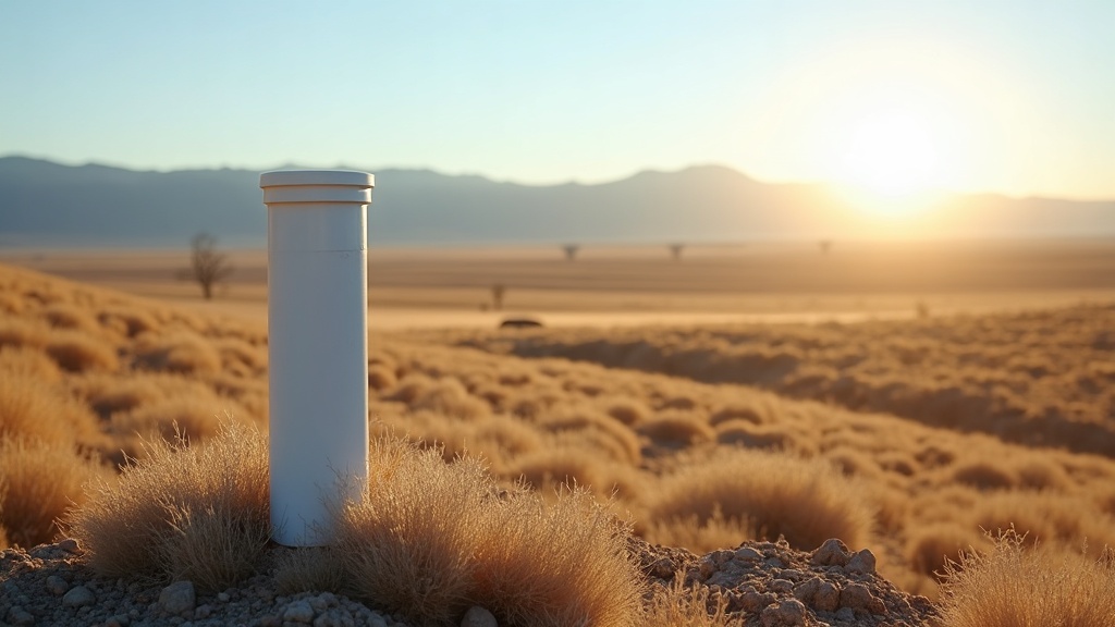 Well pump and pressure tank at an Idaho residential property with Owyhee Mountains in background