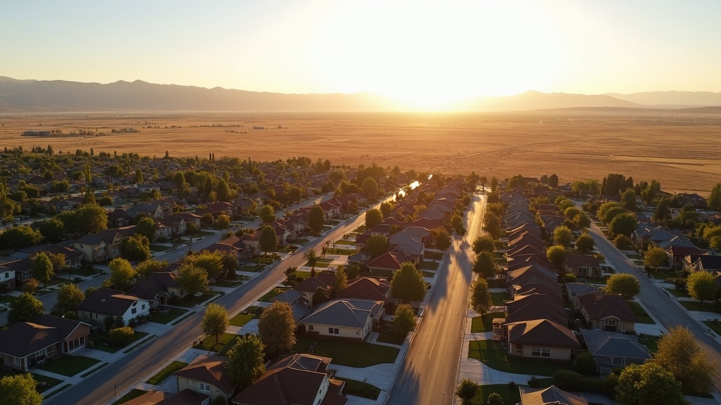 Boise neighborhood with sprinkler system during Idaho summer drought 2026