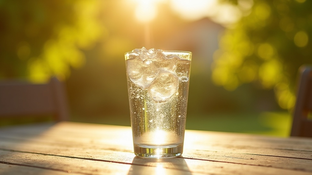 Summer hydration tips Boise Idaho, clear water glass in bright Idaho home setting