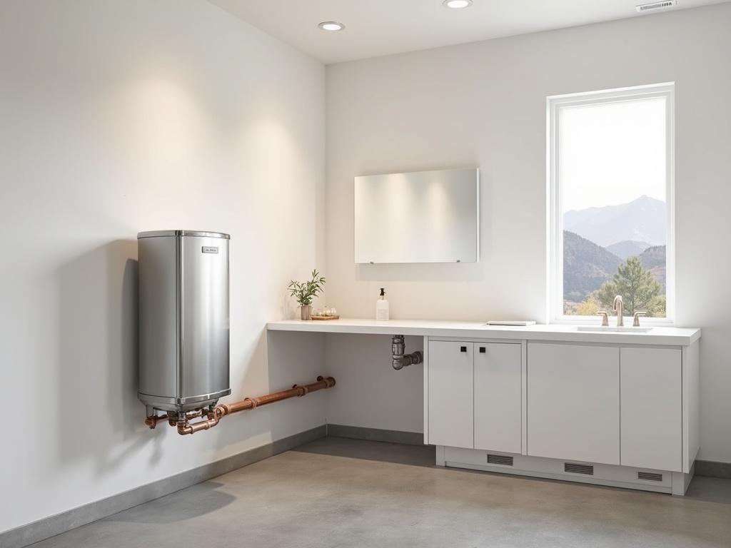 Water softener system installed in a Boise Idaho home utility room