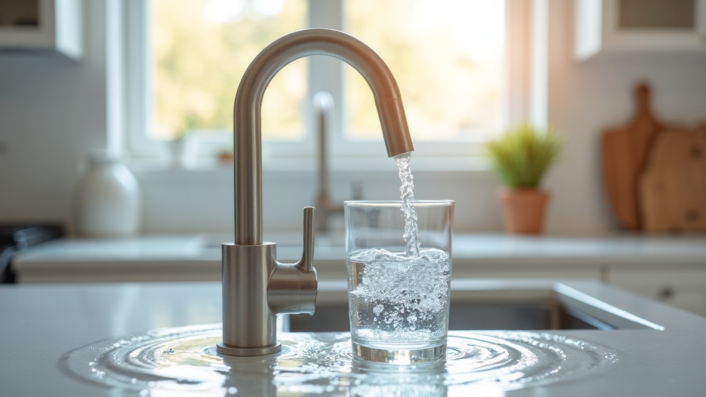 Crystal clear water flowing through a modern reverse osmosis water filter system in a Boise Idaho home