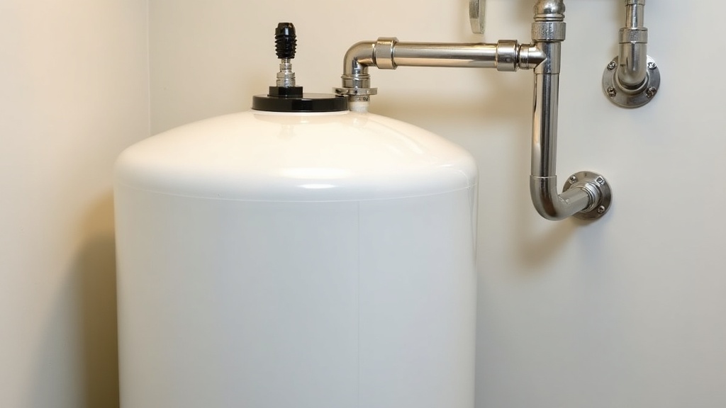 Stainless water softener tank installed in a clean Meridian Idaho utility room, professional plumbing connections